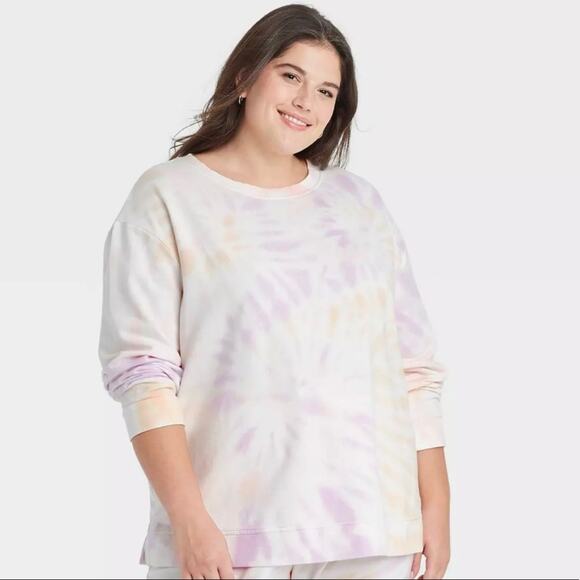 Ava & Viv Women's Plus Size Tie-Dye Sweatshirt NWT Sz 1X - Picture 1 of 2